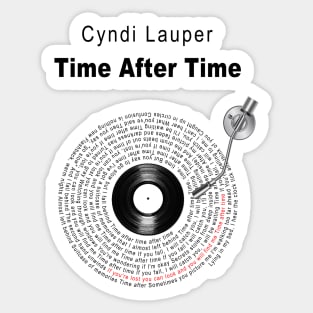 TIME AFTER TIME LYRICS ILLUSTRATIONS Sticker